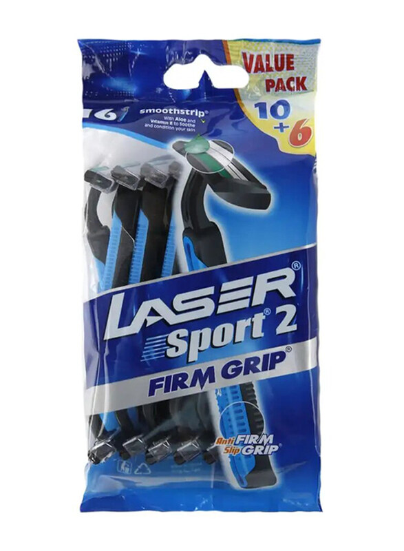 

Laser Sport 2 Firm Grip Razors, 16 Pieces