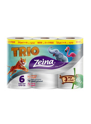 Zeina Trio Toilet Rolls, 6 Pieces