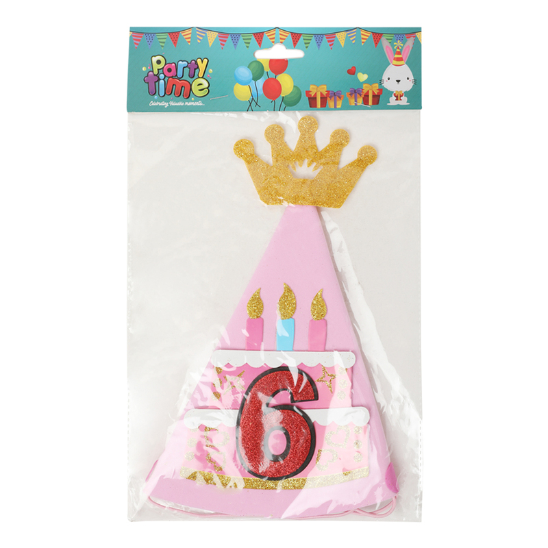 Party Time 6 Number Cap, Pink