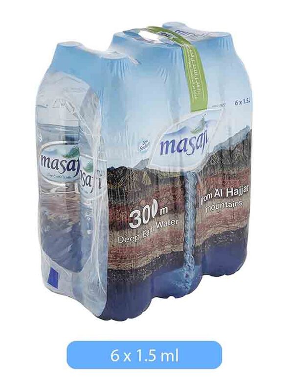 Masafi Natural Mineral Water Bottle, 6 x 1.5 Liters