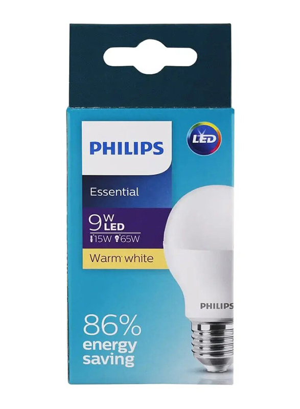 Philips Essential Enegry Saving LED Bulb - 9W, Warm White