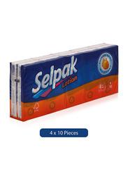 Selpak Lotion Disposable Pocket Wipes, 10 Pieces x 4 Sheets