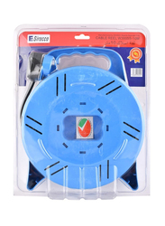 Sirocco 4-Way Extension Socket with 10 Meter Cable Reel, W3005S, Black/Blue