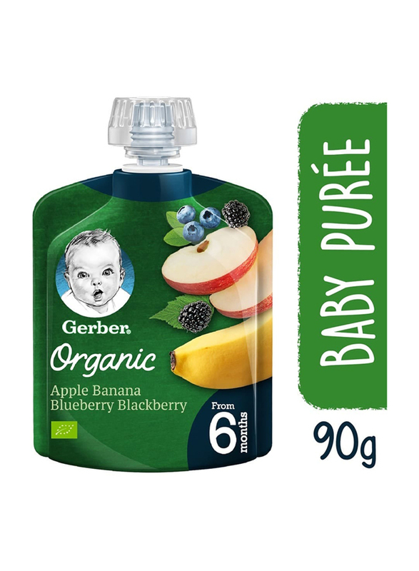 Gerber Organic Apple, Banana, Blueberry & Blackberry, 90g