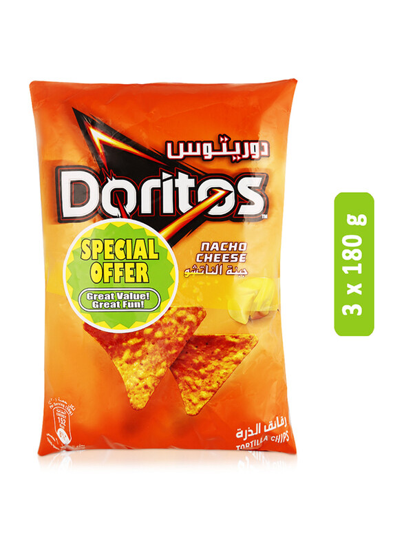 

Doritos Nacho Cheese Tortilla Chips, 3 x 180 g