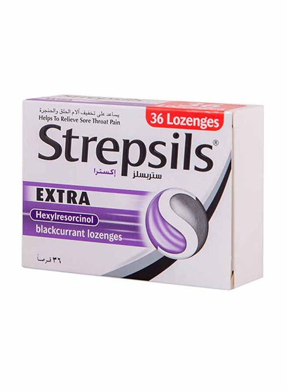 Strepsils Extra Hexylresorcinal Blackcurrant Sore Throats, 36 Lozenges