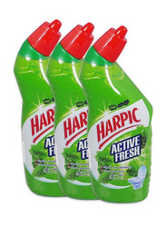 Harpic Active Pine Liquid Toilet Cleaner, 3 Pieces, 750ml
