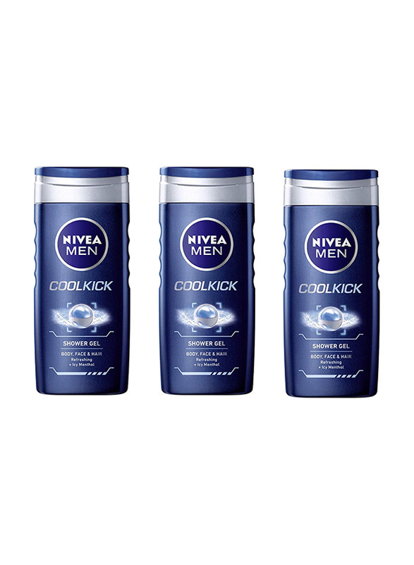 

Nivea Men Cool Kick Shower Gel, 3 x 250ml