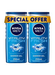 Nivea Men Vitality Fresh Shower Gel, 2 x 250ml