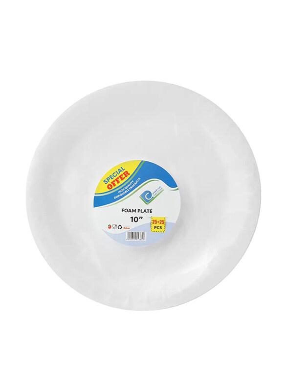 

Right Choice High Quality Disposable Foam Plate, 10-inch, 2 x 25 Pieces