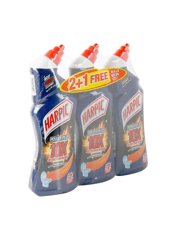 Harpic Power Plus 10x Original Liquid Toilet Cleaner - 3 x 750ml