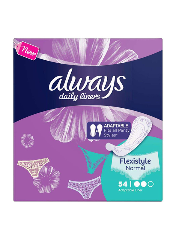 Always Daily Liners Comfort Protect Flexistyle Panty Liners, Normal, 54 Piece