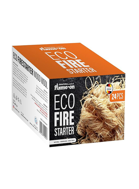 

Flame-On 24-Piece Organic Wood Wool Quick Light Eco Fire Starters, Beige