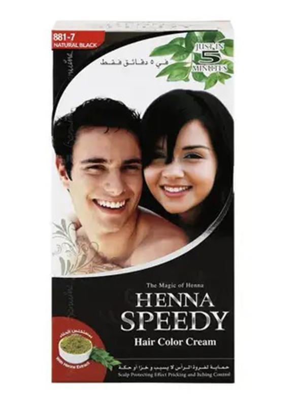 Abaan Henna Speedy Hair Color Cream, 120g, Natural Black