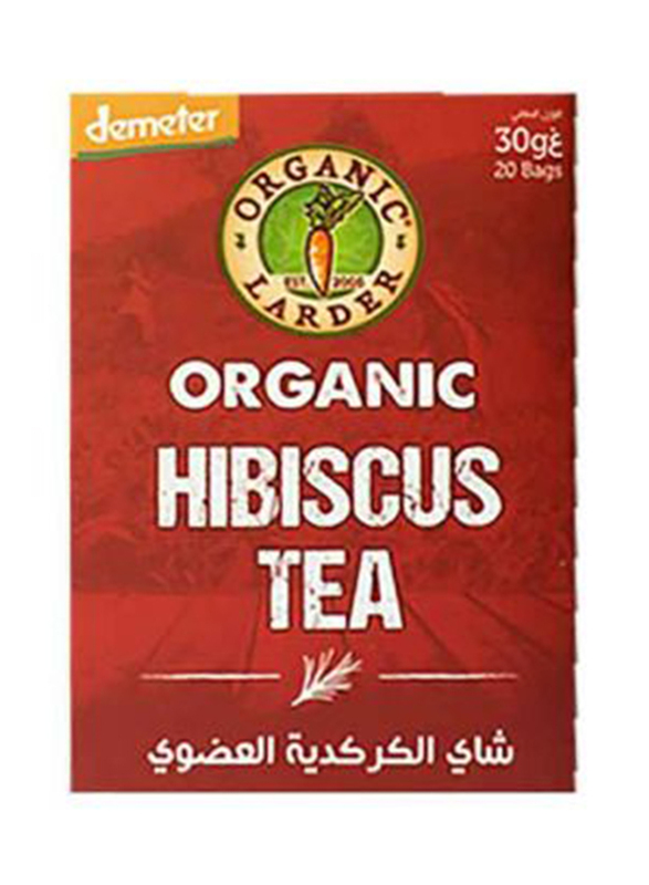 Organic Larder Organic Hibiscus Herbal Tea, 30g