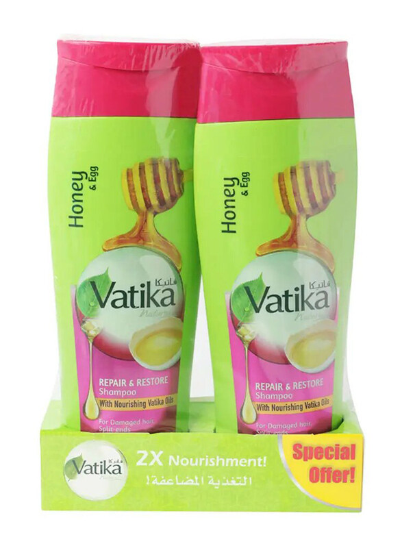 

Vatika Repair and Restore Shampoo with Honey and Egg, 2 x 400ml