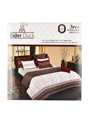 Eider Duck Double Bed Sheet & Pillow Cases Set, Multicolour, 3 Pieces