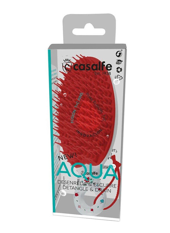 Casalfe Detangle & Drain Brush, Red/White, 1 Piece