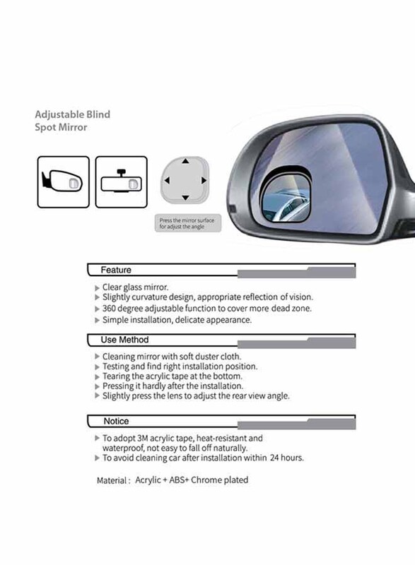 Autocare Adjustable Blind Spot Mirror, BPM-103B, Clear