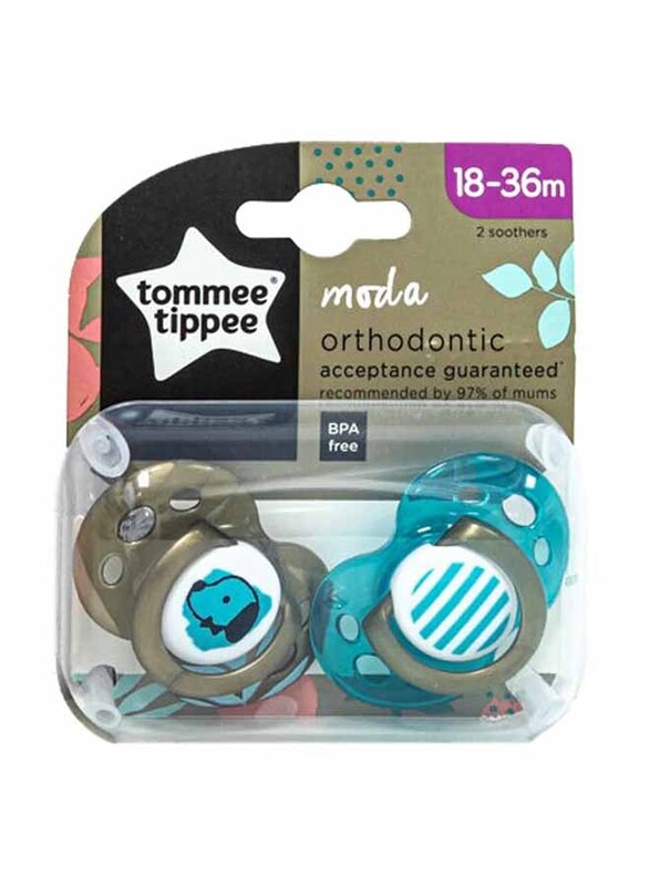 Tommee Tippee Moda Soother, 2 Pieces, 18-36 Months, Assorted