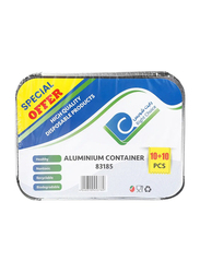 Right Choice High Quality Disposable 83185 Aluminium Container, 20 Pieces, Silver