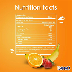Danao, Juice Drink with Milk, Orange-Banana & Strawberry, 6 x 180ml