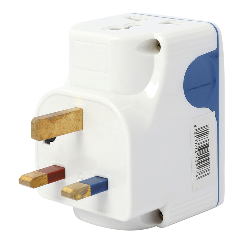 Sirocco 1 Way 13Amp Mutiadaptor 927L Adaptor, White