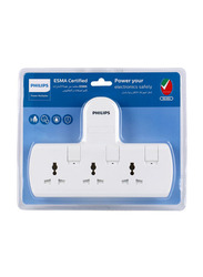 Philips 3-Way Switched Multi Adapter, White