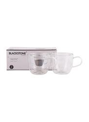 Blackstone 180ml 2-Piece Set Double Wall Glass Tumbler Cups, DH911, Clear