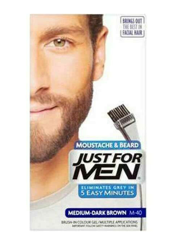 Just for Men Moustache and­ Beard Facial Hair Colouring Kit, M-40 Medium Dark Brown