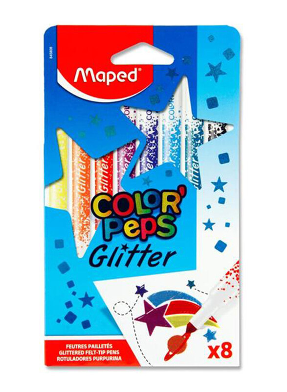 

Maped Color'Peps Glitter Felt Tip Marker, 8-Piece, Multicolour