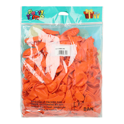 Party Time Decoration Balloons, 100 Pieces, Orange