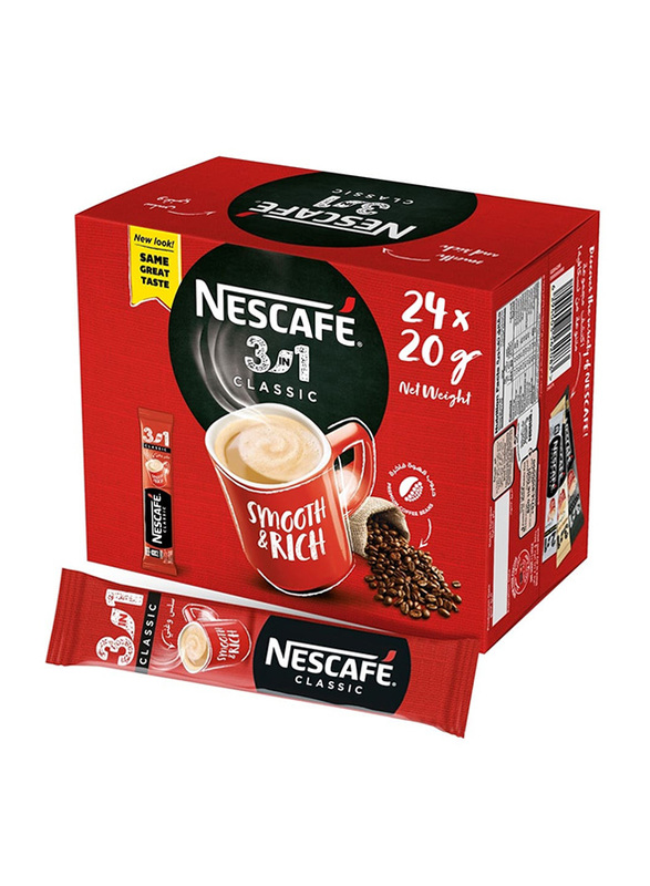 Nescafe 3in1 Instant Coffee Sachet, 24 x 20g