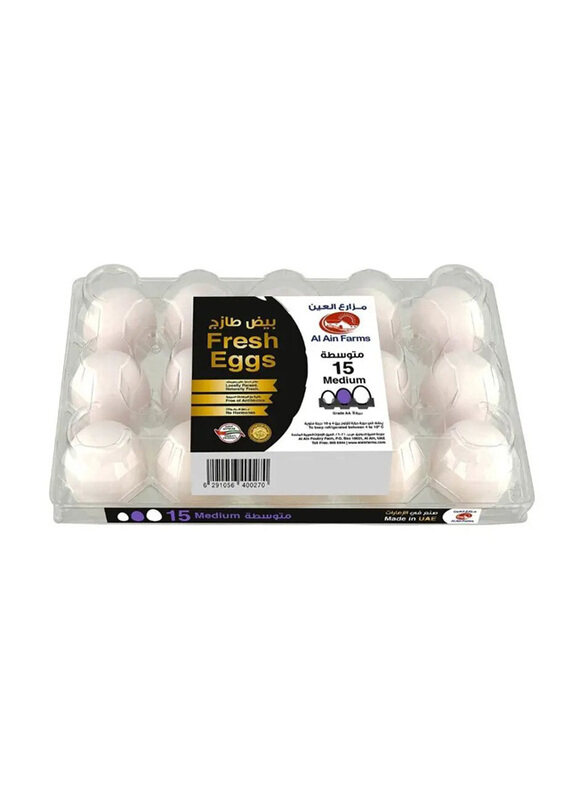 

Al Ain Farms Medium Eggs, 15 Pieces
