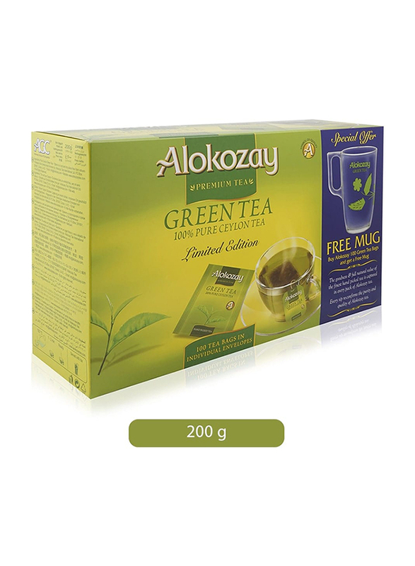 Alokozay Pure Ceylon Green Tea with Mug, 200g