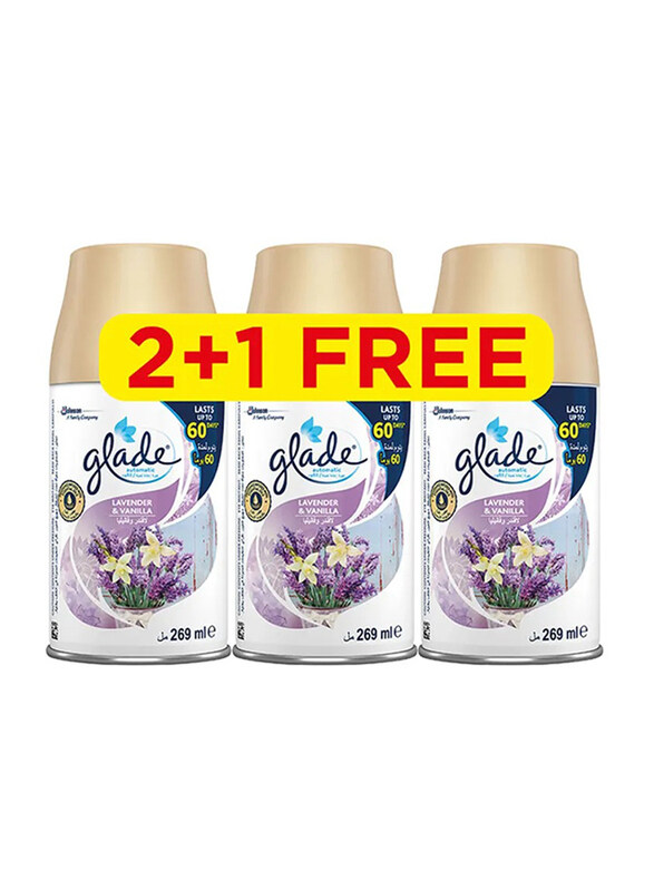 

Glade Lavender And Vanilla Automatic Air Freshener Refill, 3 x 269ml