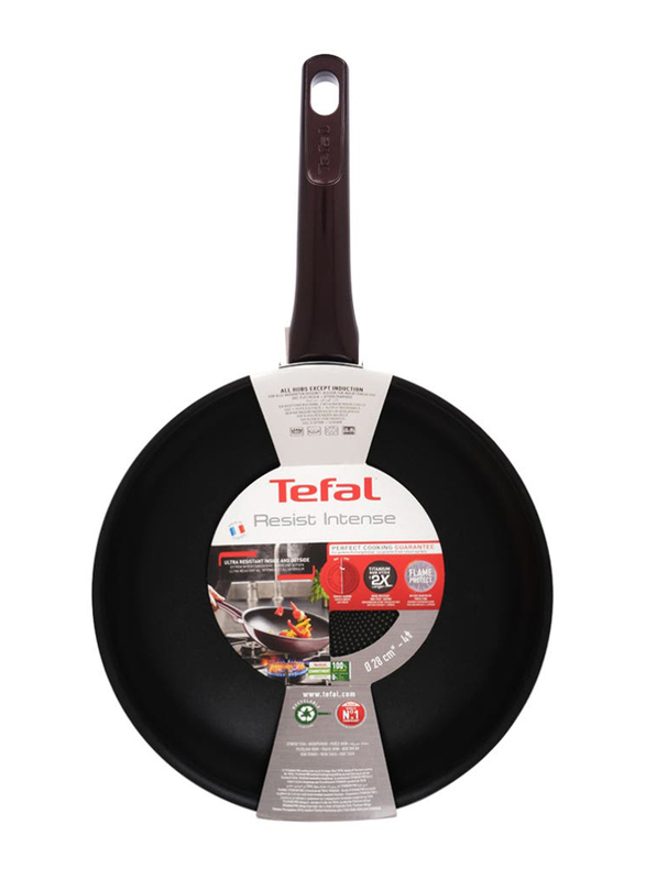 Tefal Flame Protect Non Stick Pan, 28Cm, Black