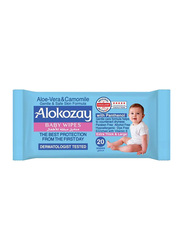 Alokozay 20-Piece Aloe-Vera & Camomile Baby Wipes for Kids