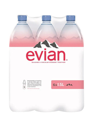 Evian Natural Mineral Water, 6 x 1.5 Litre