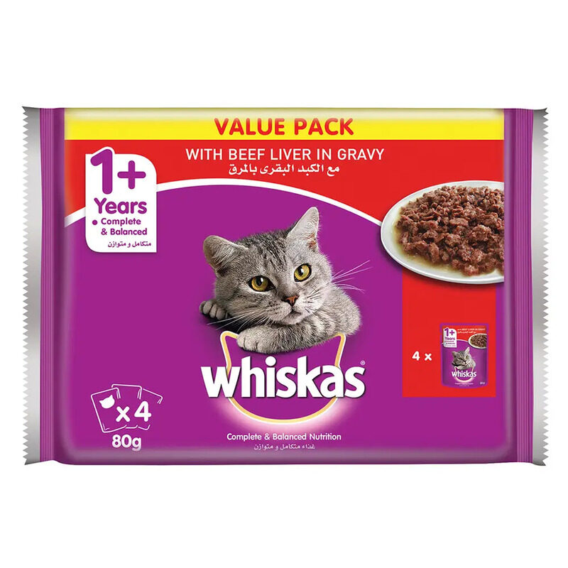 

Whiskas Beef Liver in Gravy Cat Food - 4 x 80 g