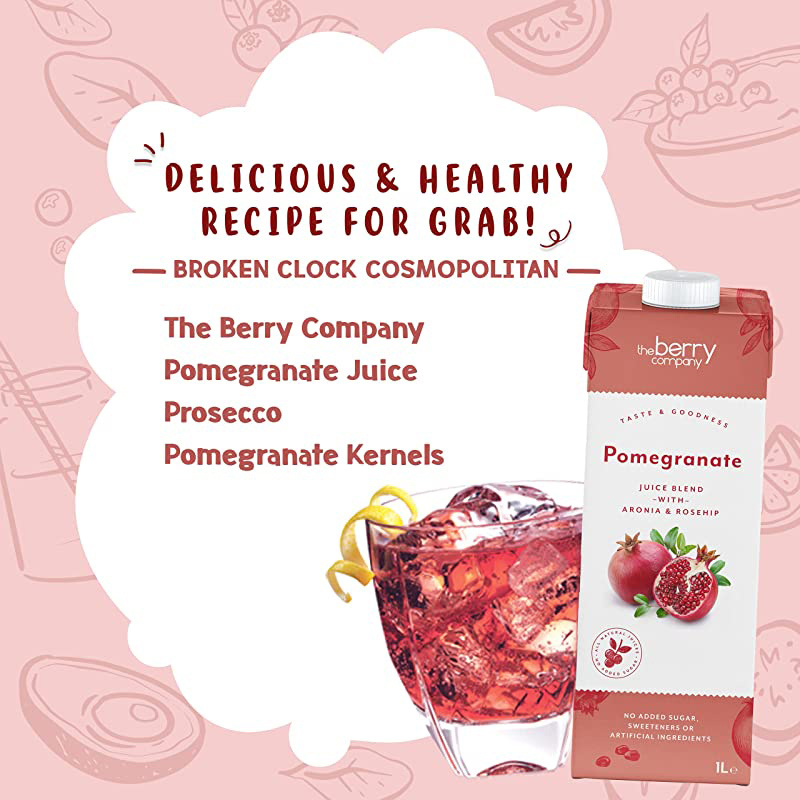 The Berry Company Pomegranate with Juice Rosehip and Aronia Juice, 1 Liter