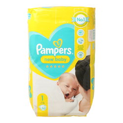 Pampers New Baby Diapers, Size 1, New Baby, 2-5 kg, Essential Pack, 50 Count
