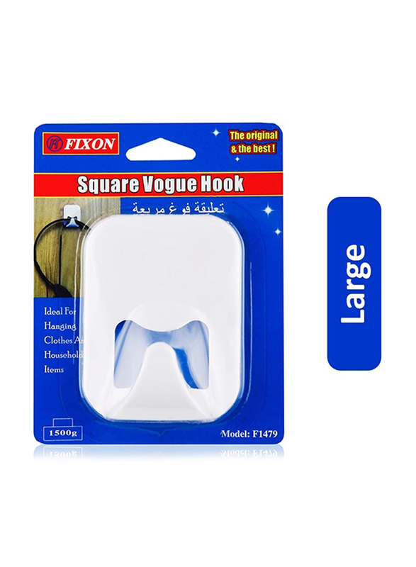 Fixon Square White Vogue Hooks, Large