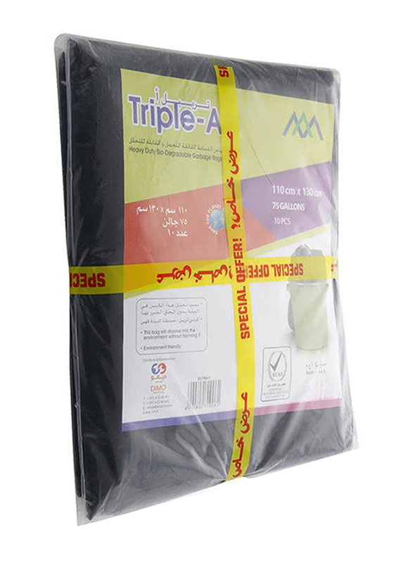 Triple-A Heavy Duty Bio-Degradable Garbage Bags, 90 x 110cm, 10 Pieces