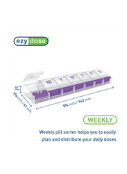 Ezy Dose Weekly 7-Day Pill Planner Push Button Medicine Box, Medium, Assorted