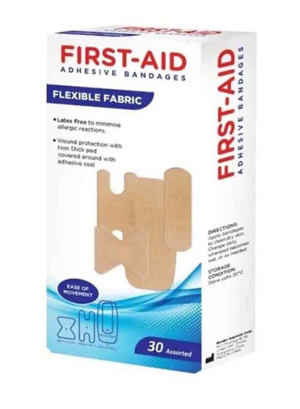 

First Aid Flex Fabric Bandages, Assorted, 30 Pieces