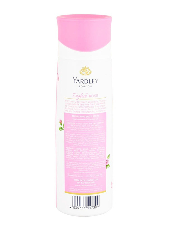 Yardley London English Rose Refreshing 200ml Body Spray for Women