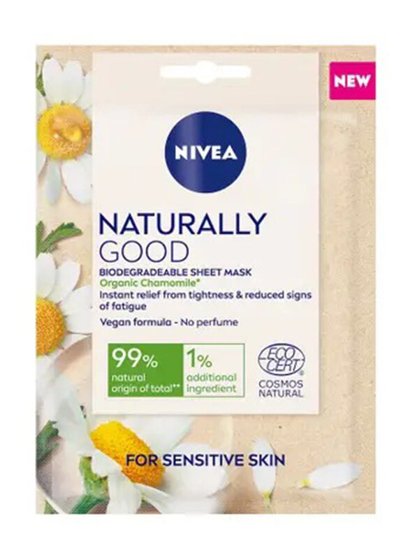 

Nivea Face Sheet Mask Smoothing Naturally Good with Organic Chamomile, 1 Mask