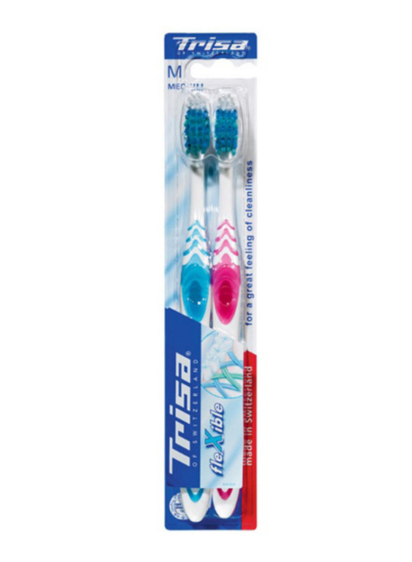 Trisa Flexible Toothbrush, Medium, 2 Pieces