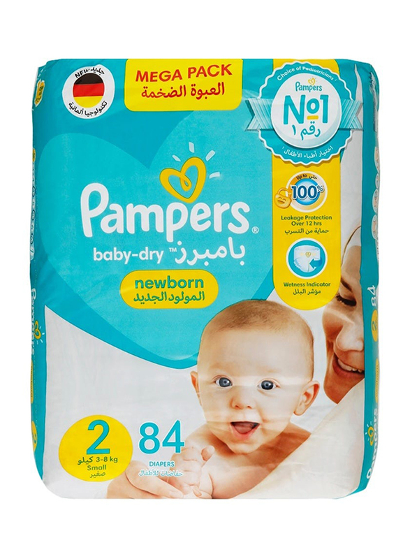 Pampers Baby-Dry Diapers, Size 2, Newborn, 3-8 kg, Mega Pack, 84 Count